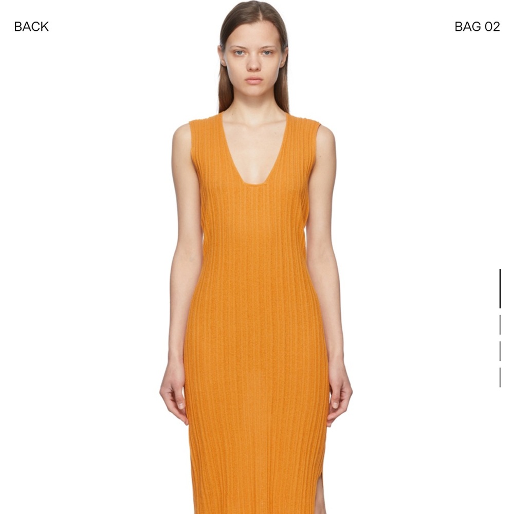 Orange Ribbed Knit Skirt